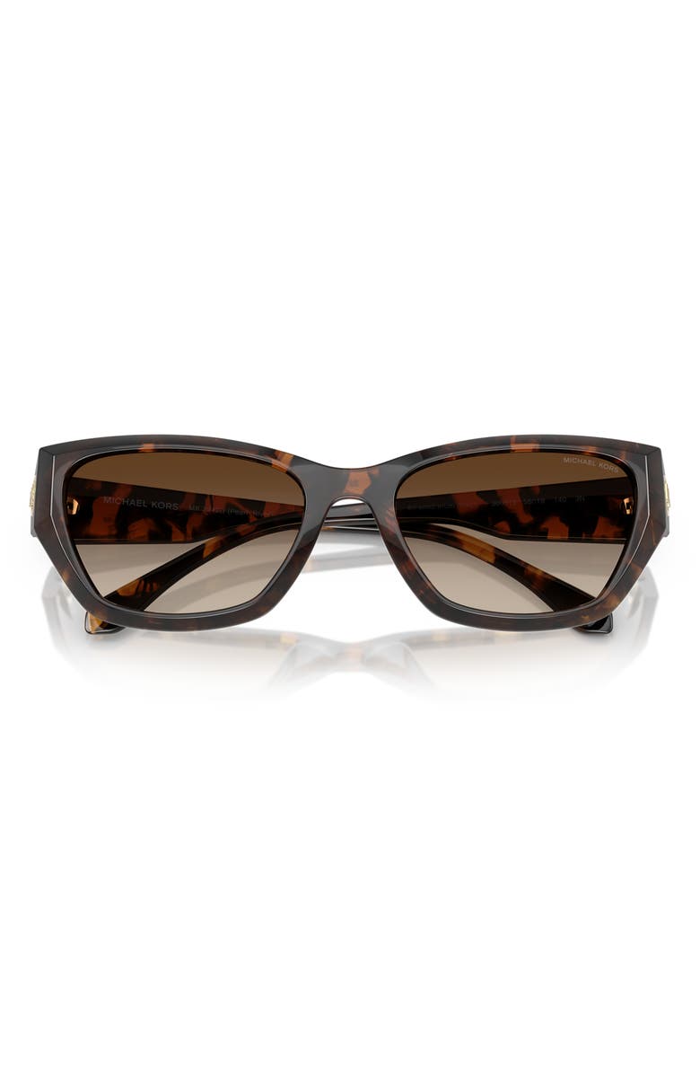 Michael Kors 56mm Geometric Sunglasses, Alternate, color, Dark Tortoise / Smoke Gradient