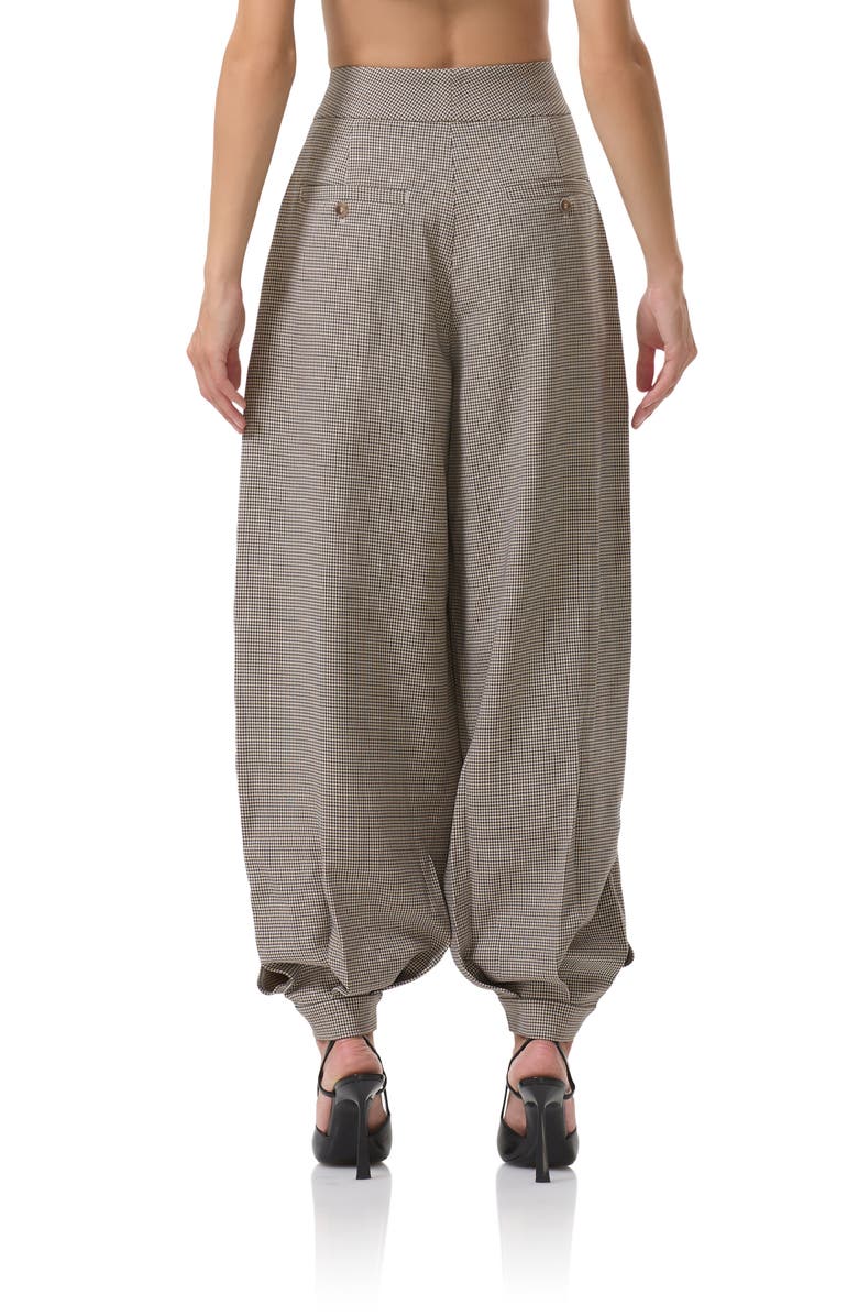 AFRM Tiffany Houndstooth Balloon Pants, Alternate, color, Black Cream Houndstooth