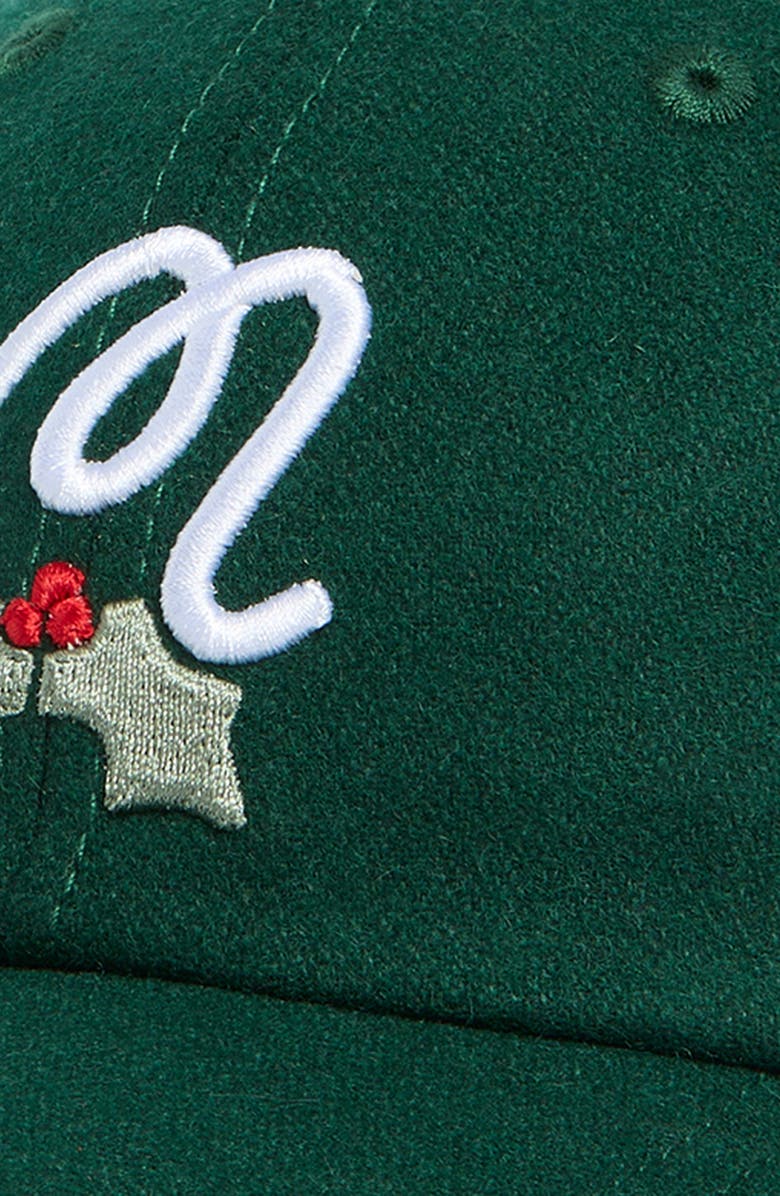 Malbon Golf Mistleflow Embroidered Adjustable Dad Baseball Cap, Alternate, color, Hunter Green