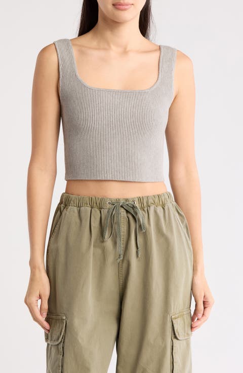 Reversible Rib Crop Sweater Tank