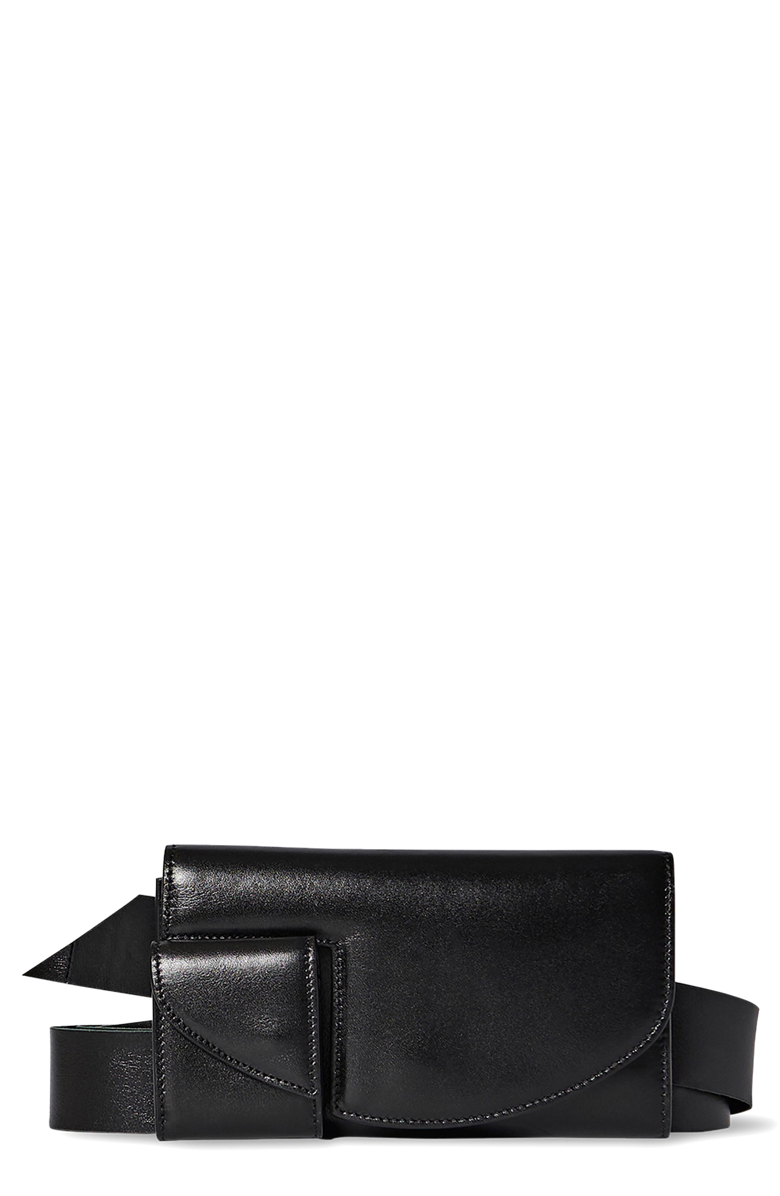 The Row Horizontal Calfskin Leather Belt Bag, Main, color, 
