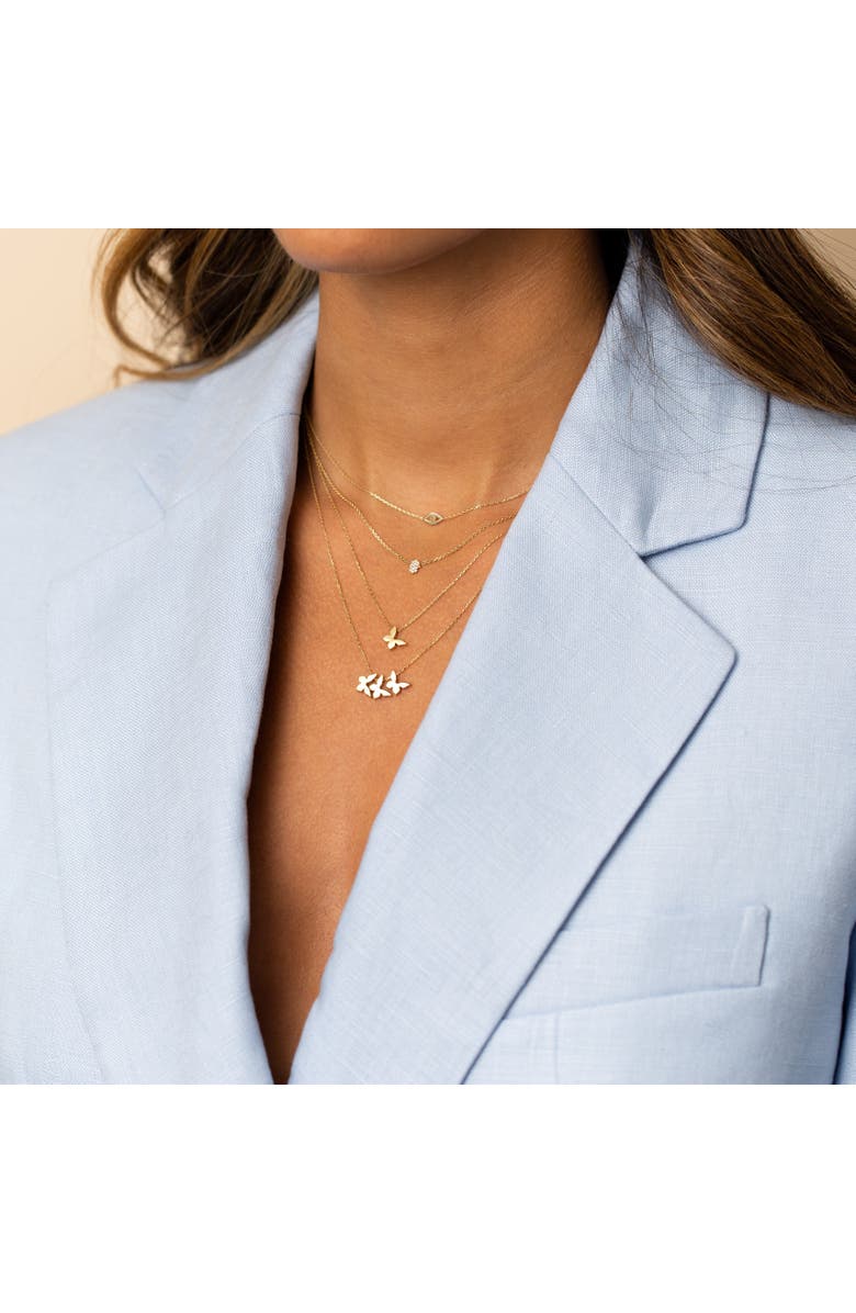 BY ADINA EDEN Mini Solid Evil Eye Necklace 14K, Alternate, color, 14K Gold