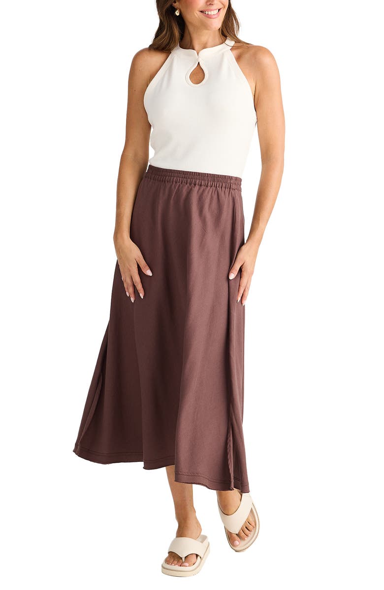 Brave+True Oakley Skirt, Alternate, color, Chocolate