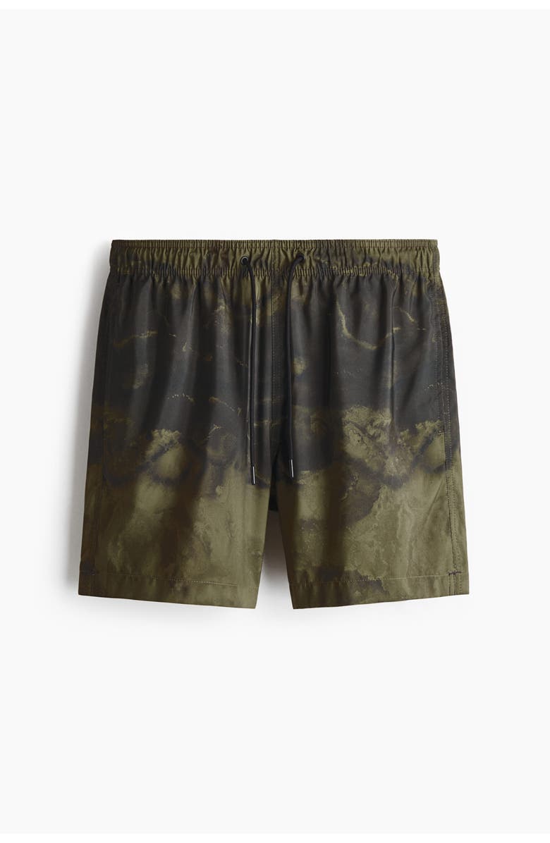 H&M Swim Shorts, Main, color, Khaki Green/Tie-Dye