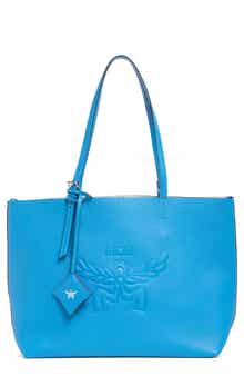 MCM Himmel Regatta Leather Tote Bag