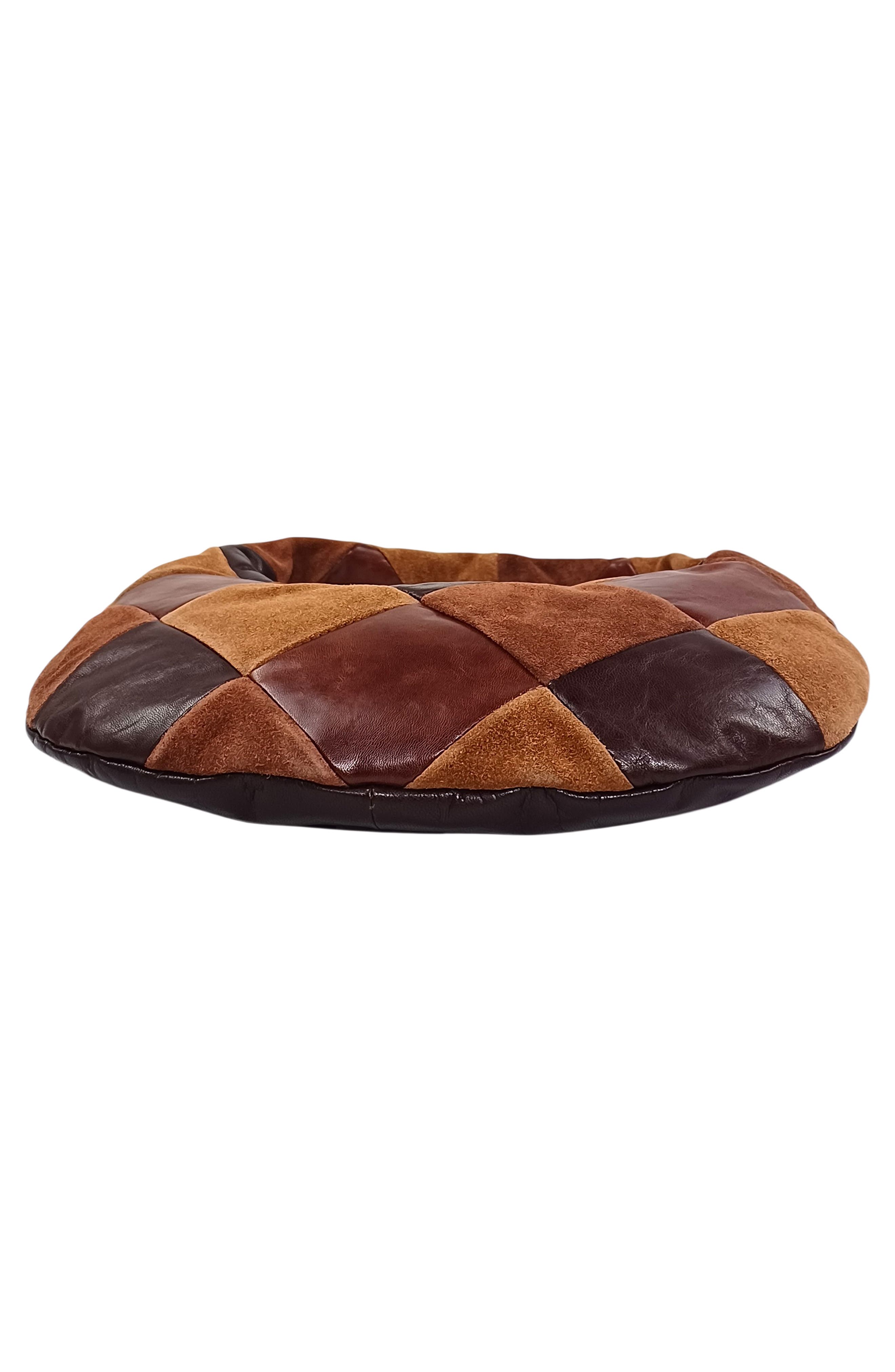 Patch Train Mini Leather Shoulder Bag, Alternate, color, BROWN MULTI