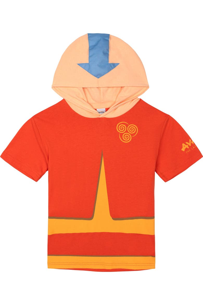 Hooded T-Shirt, Alternate, color, Red Orange Aang