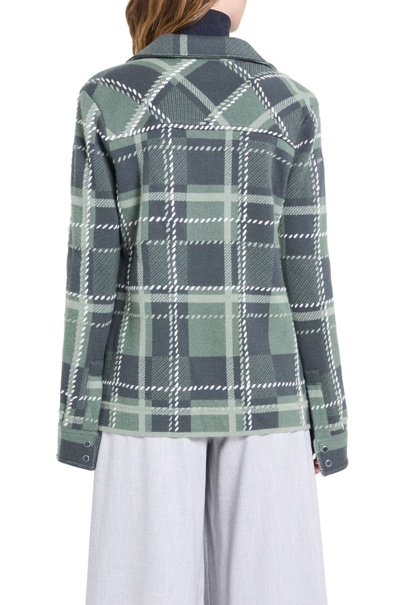 TWP Ranchers Plaid Cashmere Snap-Up Shirt, Alternate, color, Grey Green Multi