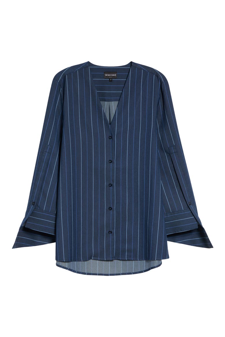Striped V-Neck Top, Main, color, STRIPED BLUE
