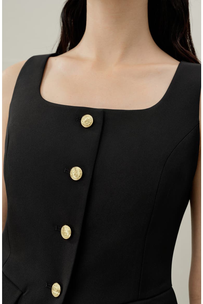 Women's Cintré U-Neck Sleeveless Vest, Alternate, color, Black