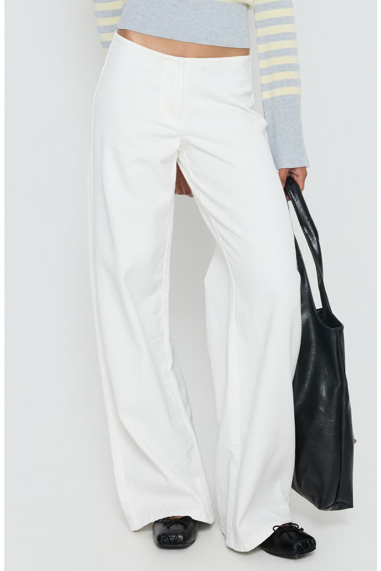 Hereos Mid Rise Baggy Wide Leg Jeans, Main, color, WHITE