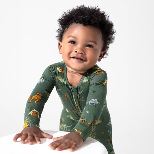 Bellabu Bear Baby Jurassic Park Safari Convertible Footie In Green
