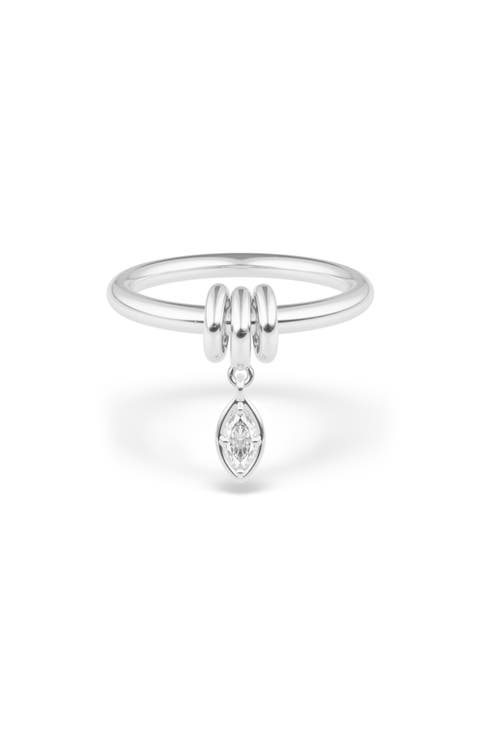 Pia Marquise Sterling Silver Diamond Ring