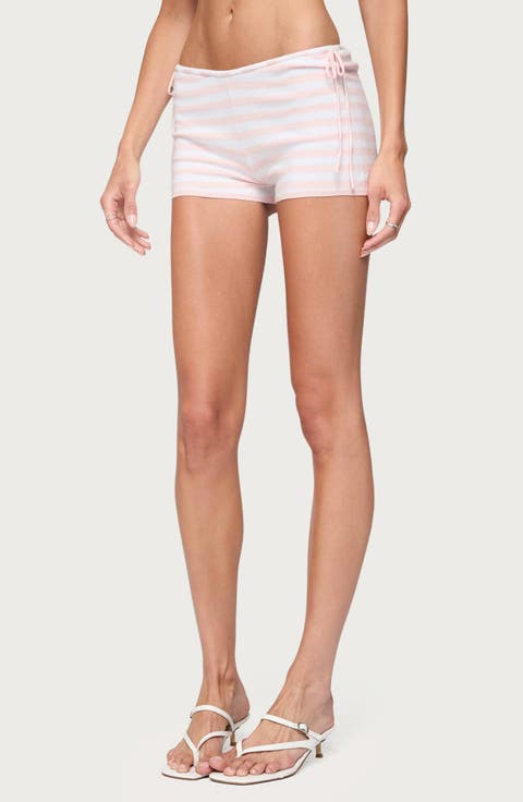 Janelle Low Rise Stripe Knit Shorts