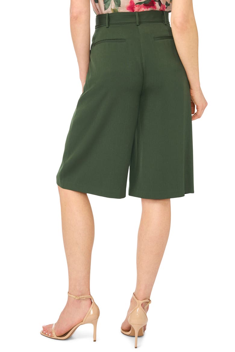 Belted Pleated Bermuda Shorts, Alternate, color, MIDNIGHT SAGE