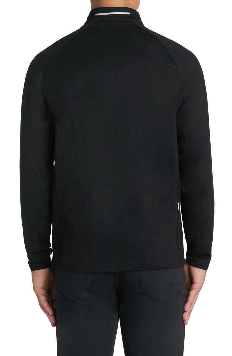 Bugatchi Half Zip Pullover, Alternate, color, Black