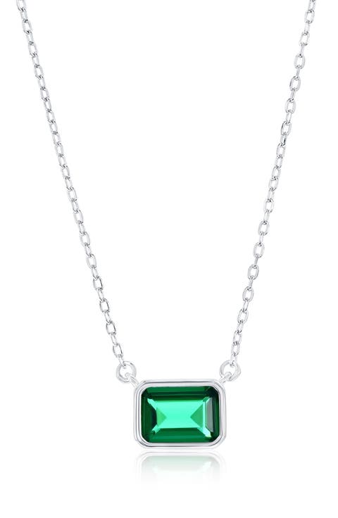 Birthstone Cubic Zirconia Pendant Necklace