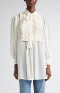 Ulla Johnson Adelaide Bib Pleat Silk Tunic Top