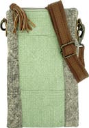 VINTAGE ADDICTION Two-Tone Crossbody Bag with Leather Trim