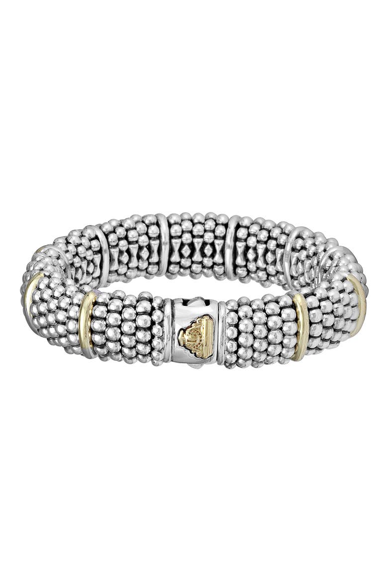 Oval Caviar Bracelet, Alternate, color, SILVER/ GOLD