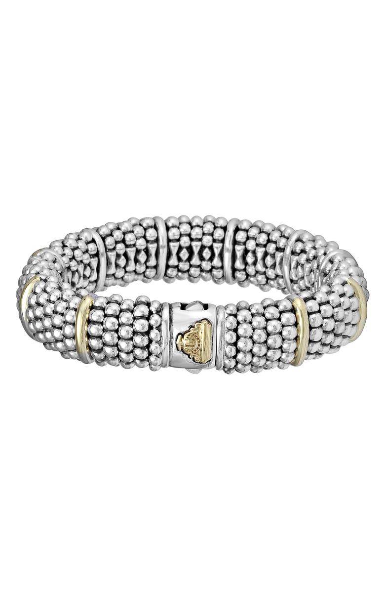 LAGOS Oval Caviar Bracelet, Alternate, color, Silver/ Gold