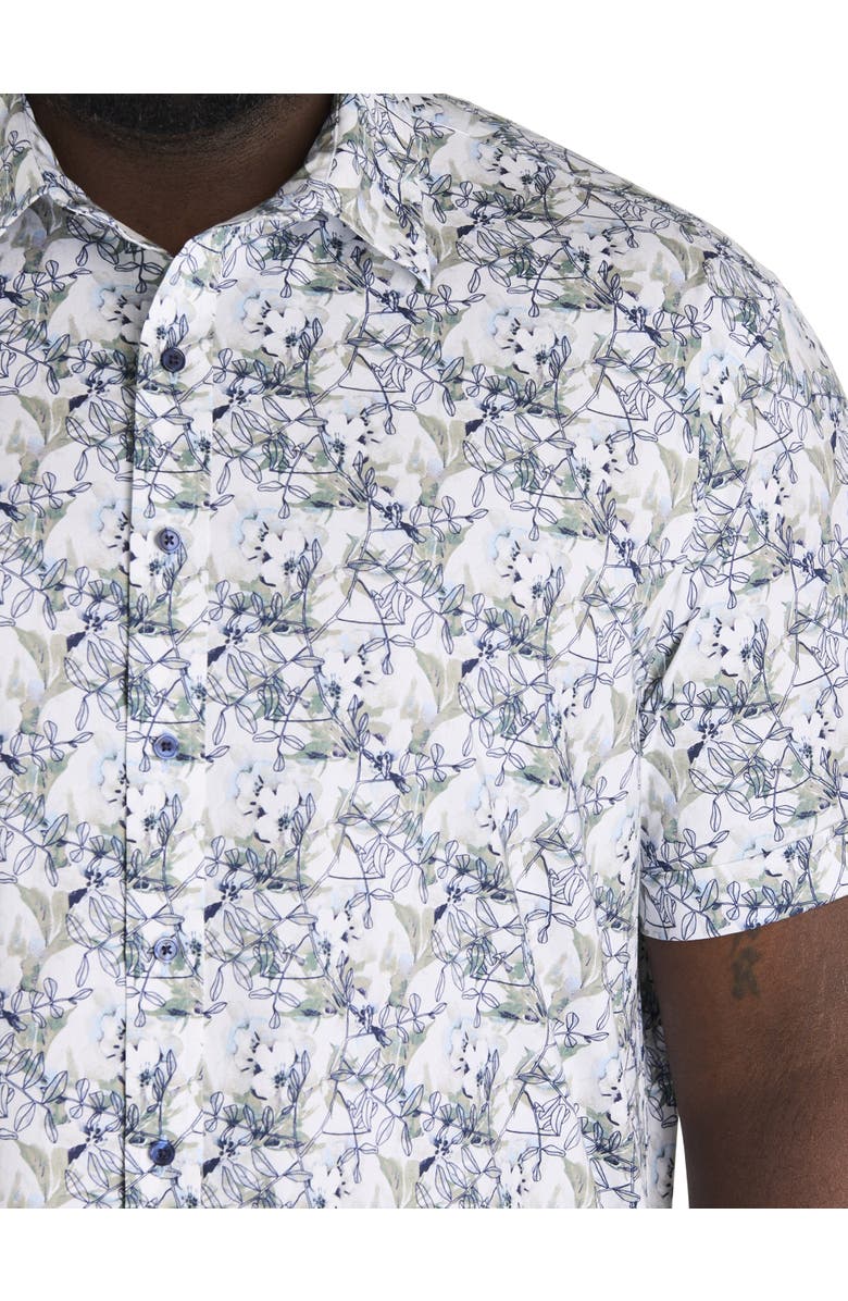 Synrgy by DXL Big & Tall Watercolor Floral Sport Shirt, Alternate, color, White Multi