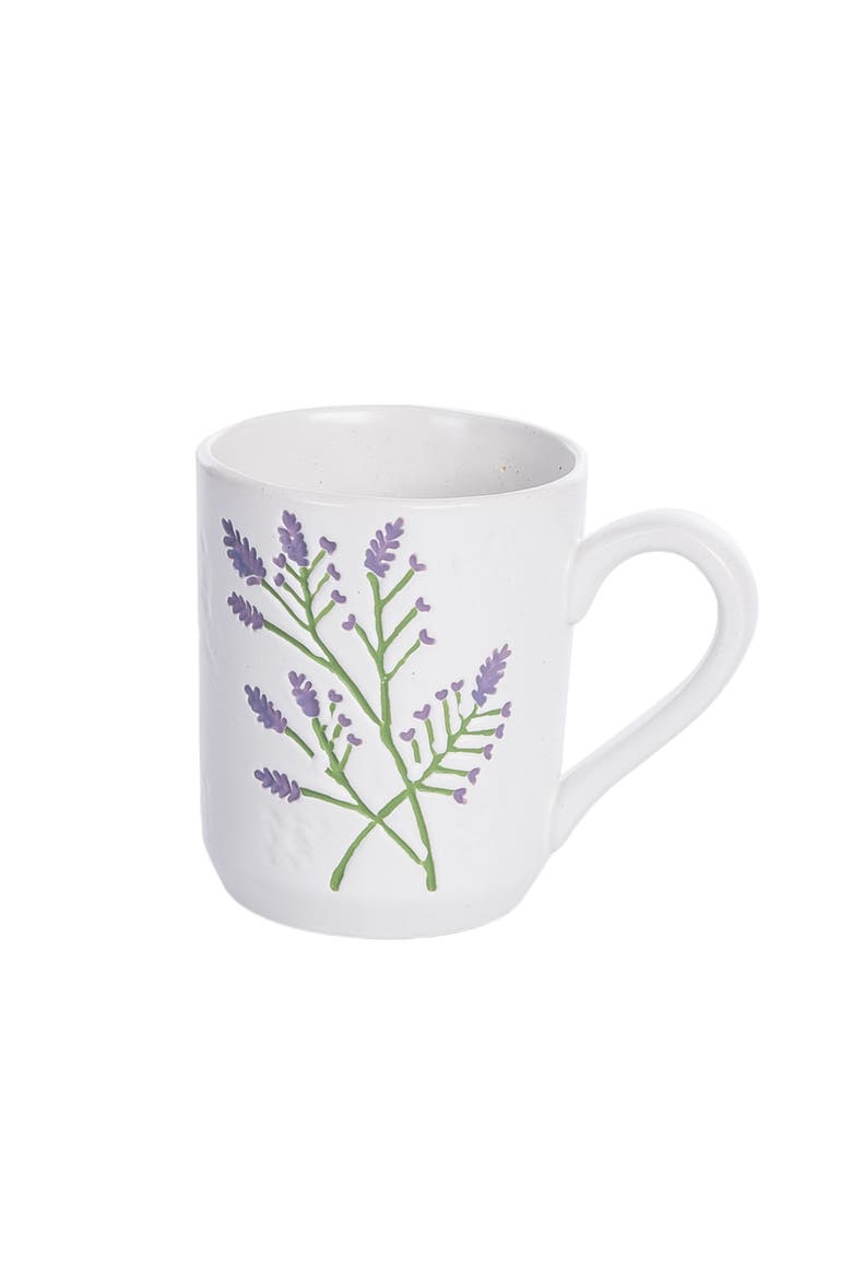 Lavender Floral Botanical Coffee Drinkware Mug, Main, color, Purple