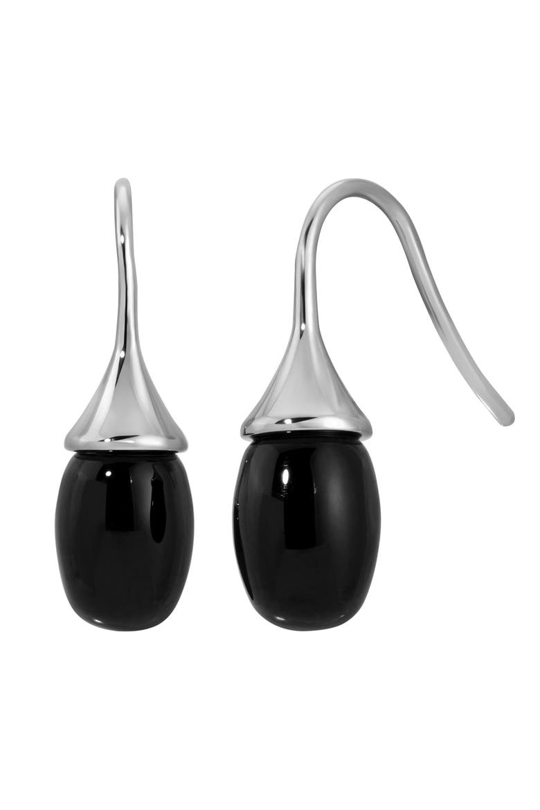 Odette Earrings, Main, color, Black/Silver