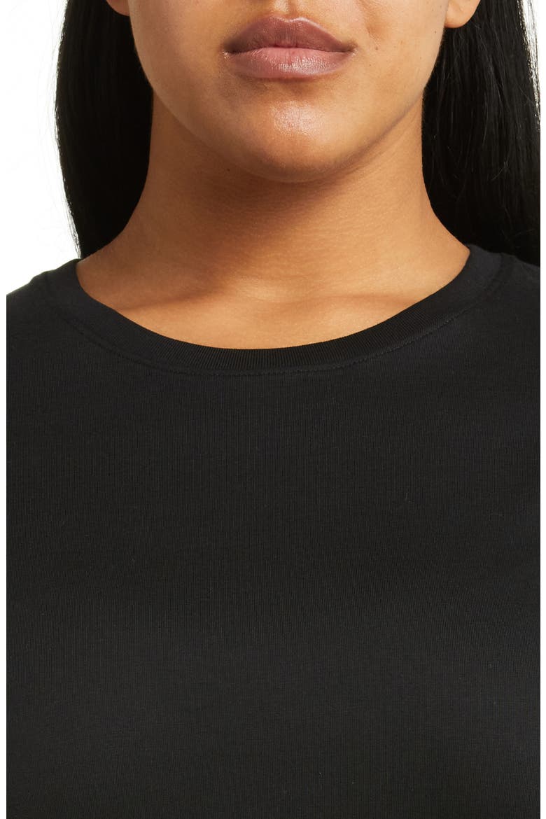 Relaxed Fit Pima Cotton Crewneck T-Shirt, Alternate, color, BLACK