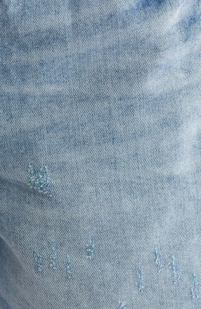 PURPLE BRAND Neon Stitch Denim Shorts, Alternate, color, 