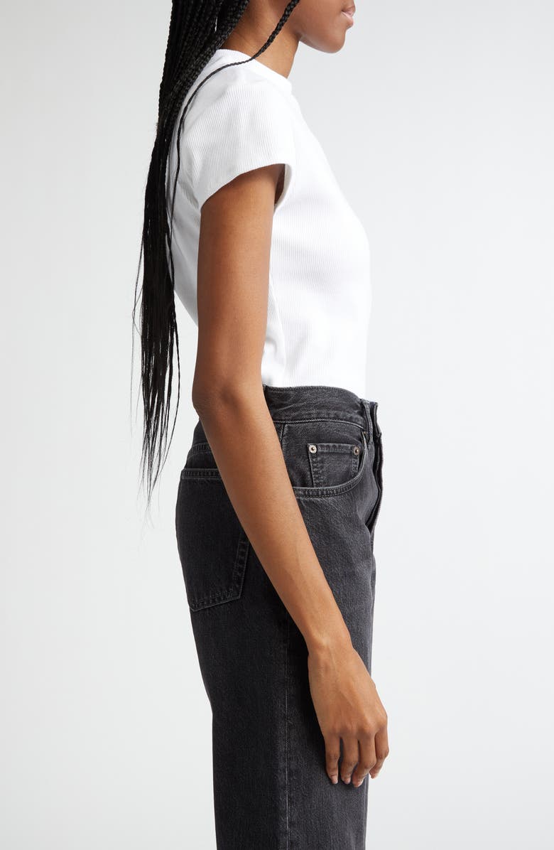 K.NGSLEY Sam Stretch Cotton Rib T-Shirt, Alternate, color, White