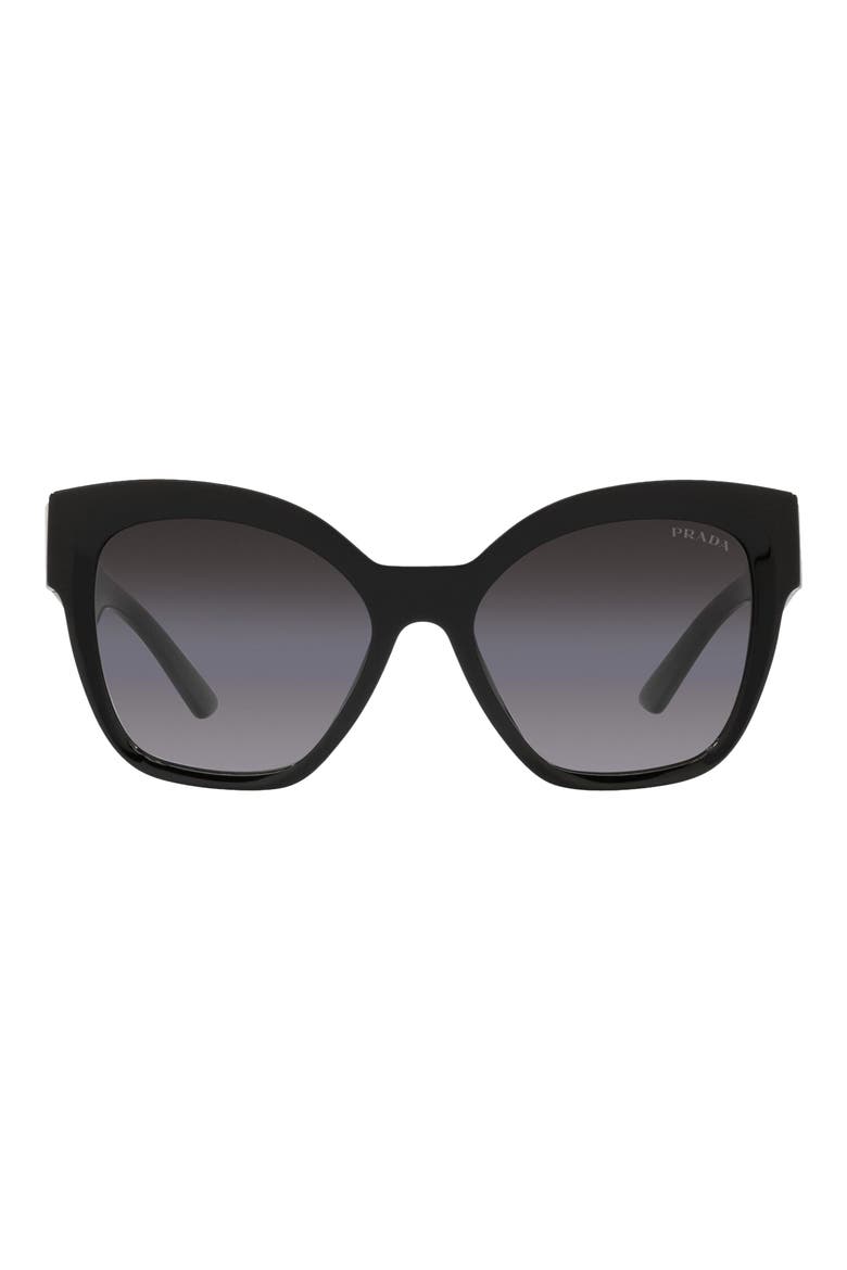 59mm Gradient Geometric Sunglasses, Main, color, BLACK