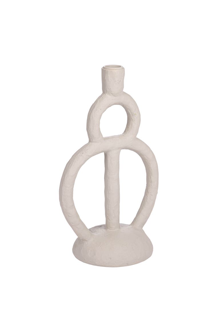 Modern Sculptural Taper Candle Holder, Ivory, Main, color, Cream