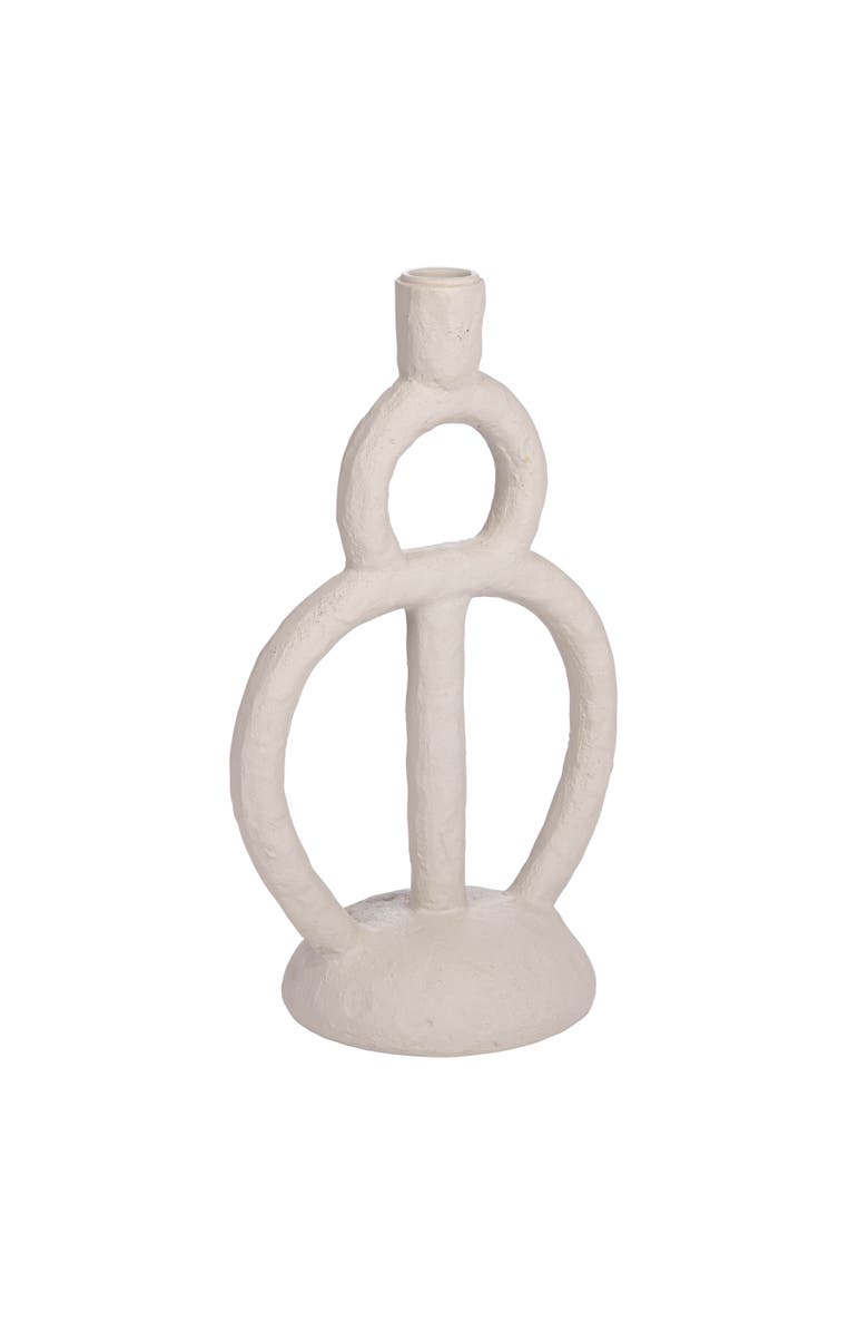 Storied Home Modern Sculptural Taper Candle Holder, Ivory, Main, color, Cream