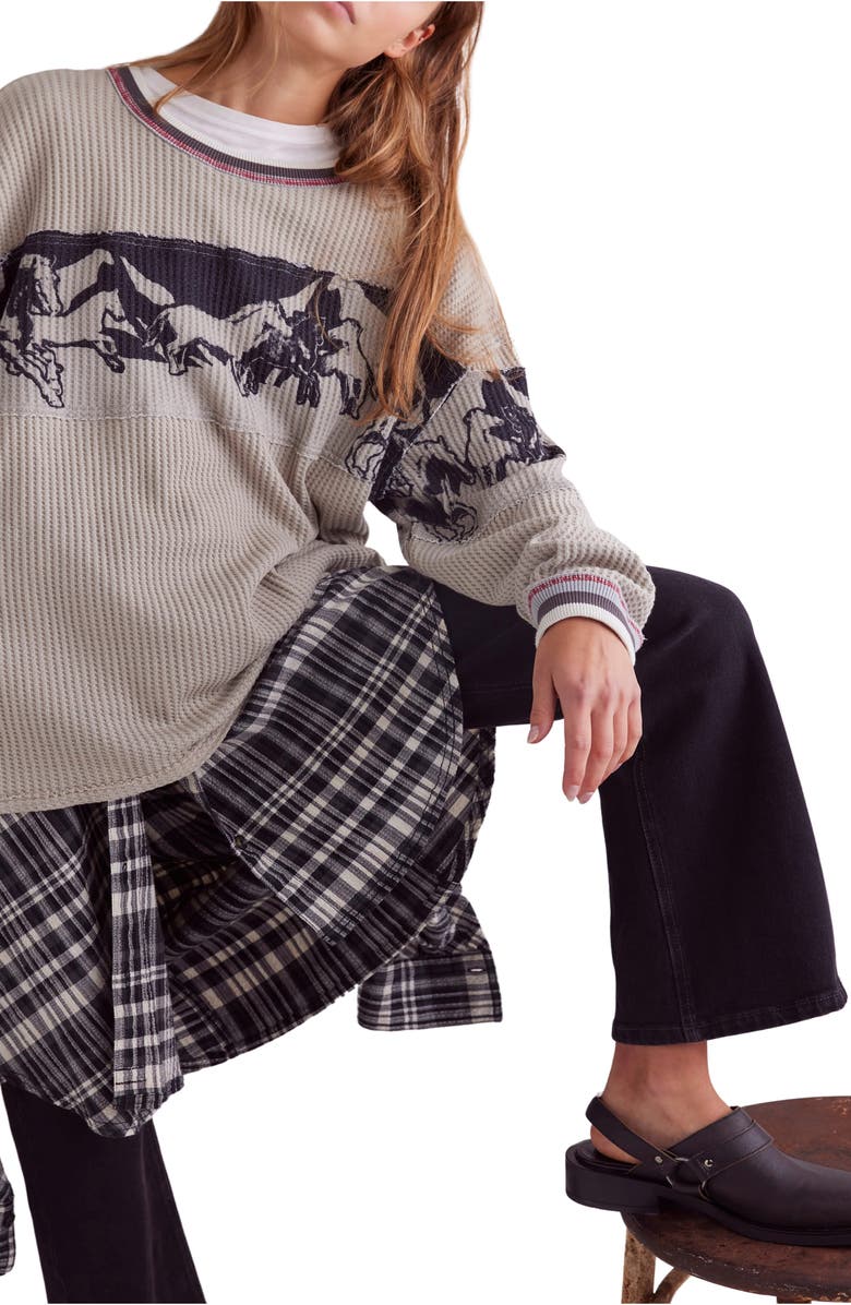 Free People Big Sky Cotton Waffle Knit Graphic T-Shirt, Alternate, color, 