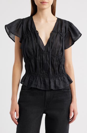 rag & bone Valentina Tiered Flutter Sleeve Top | Nordstrom