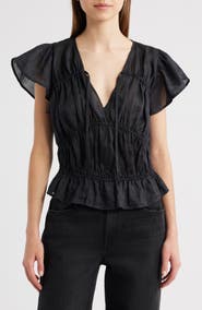 rag & bone Valentina Tiered Flutter Sleeve Top