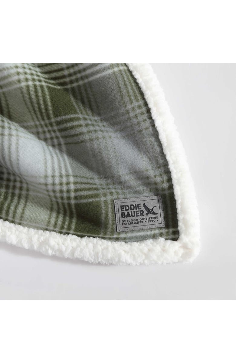 Eddie Bauer Nordic Plaid Throw Blanket, Alternate, color, Dark Green