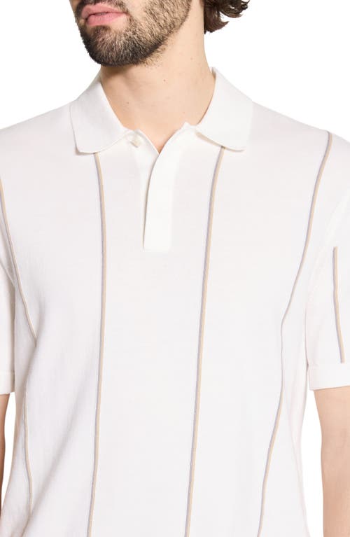Theory Regular Fit Short Sleeve Striped Polo Sweater