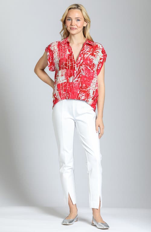 Apny Split Hem Pull-on Crop Slim Pants In White