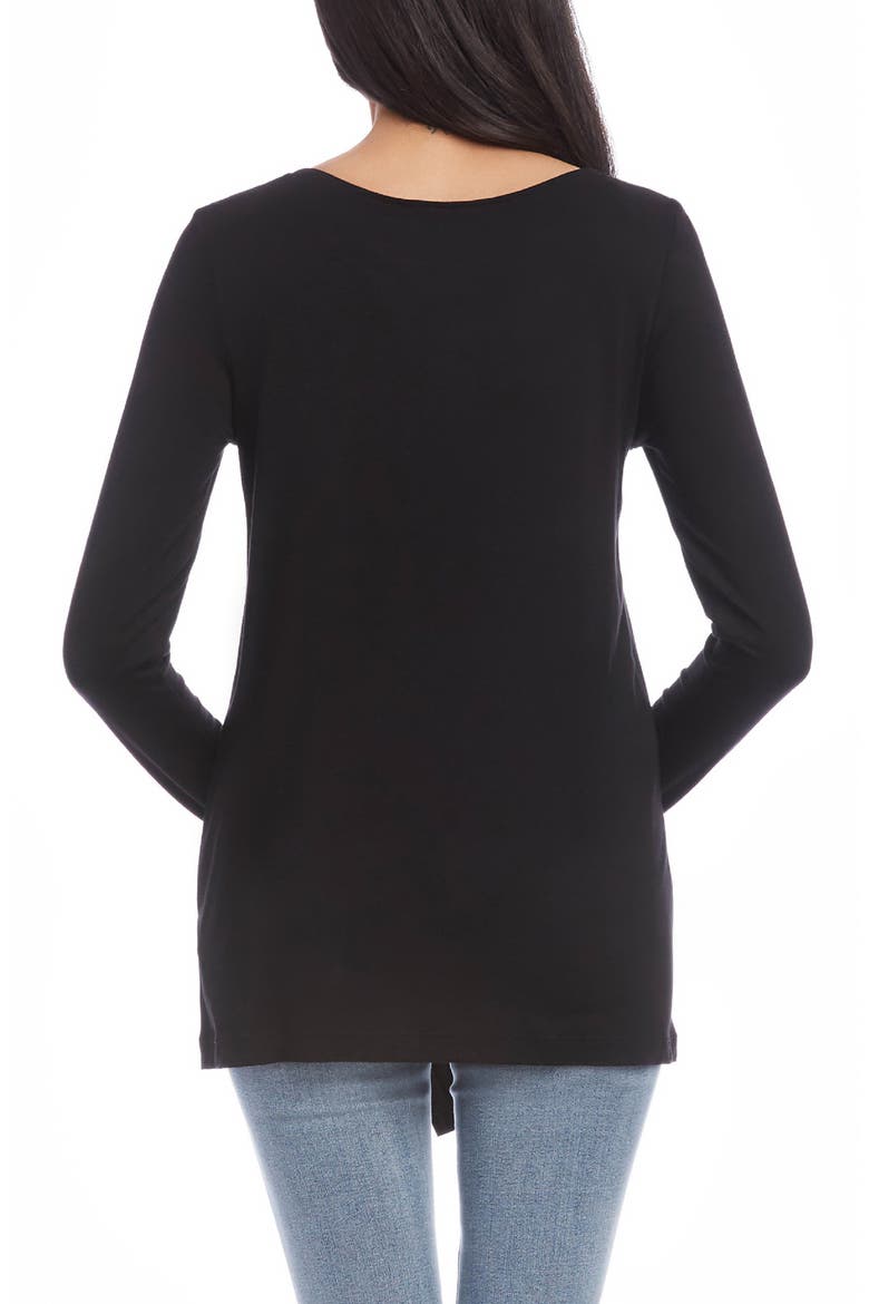 Studded Asymmetrical Hem Top, Alternate, color, BLACK