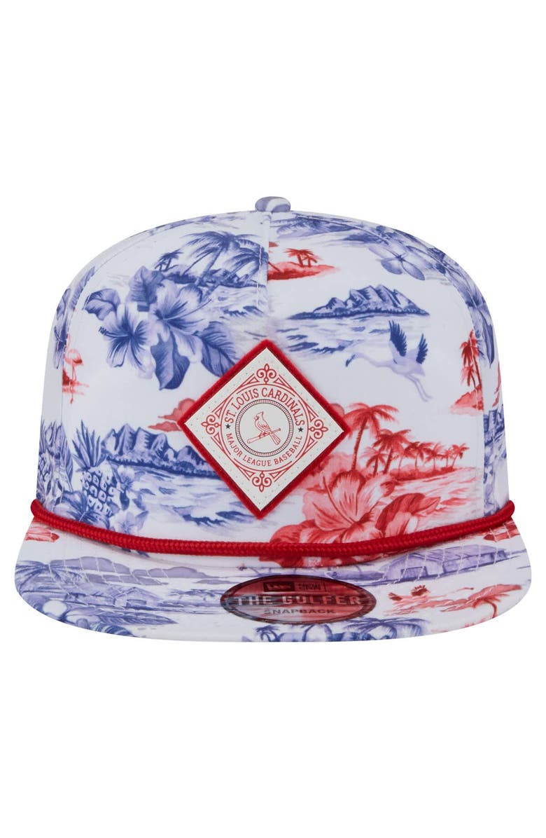 New Era Men's New Era White St. Louis Cardinals Printed Island Golfer Snapback Hat, Alternate, color, White