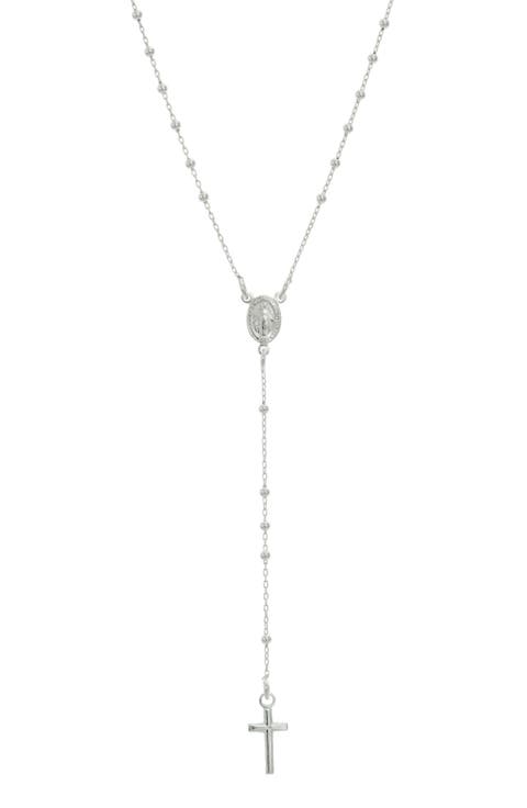 Sterling Silver Rosary Necklace
