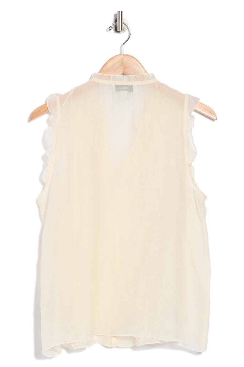 Ruffle Front Sleeveless Button-Up Top, Alternate, color, IVORY