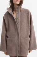 MANGO Textured Fleece Cardigan