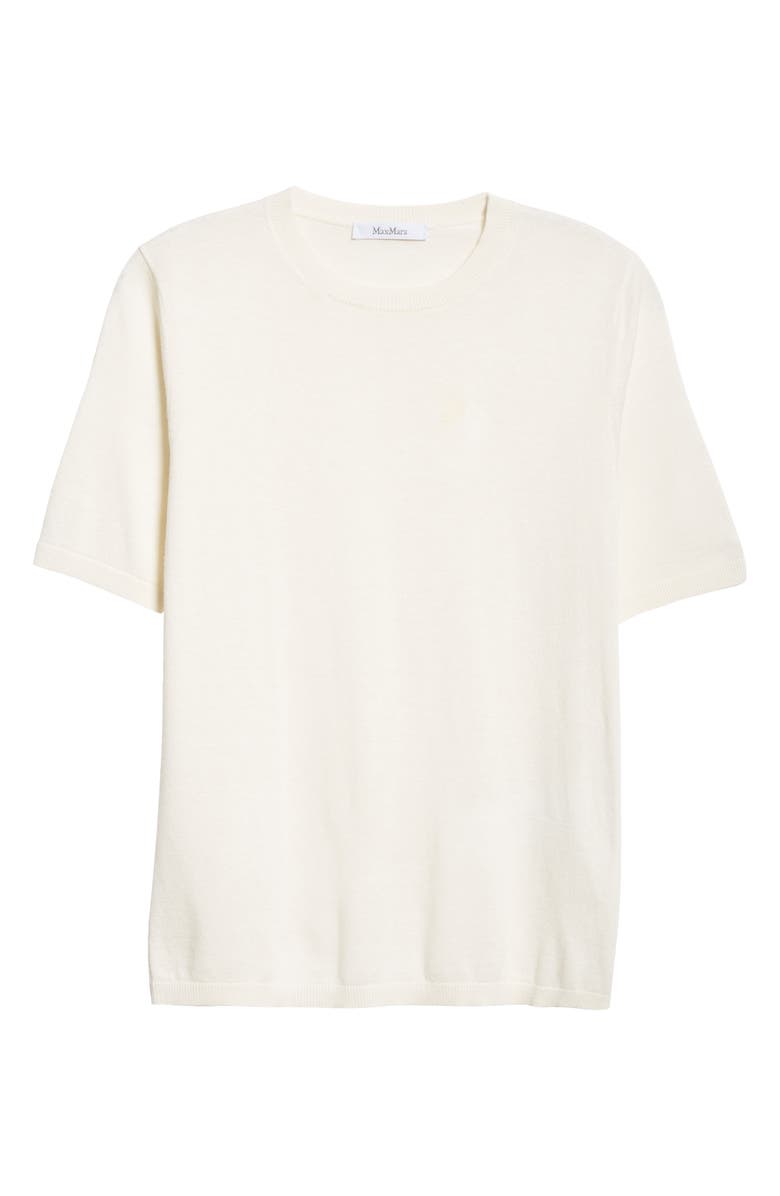 Max Mara Warren Short Sleeve Silk & Cashmere Crewneck Sweater, Alternate, color, 