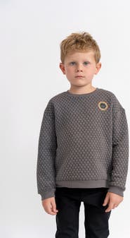 Puddles Quilted Smiley Love Sweatshirt - Kids Pink