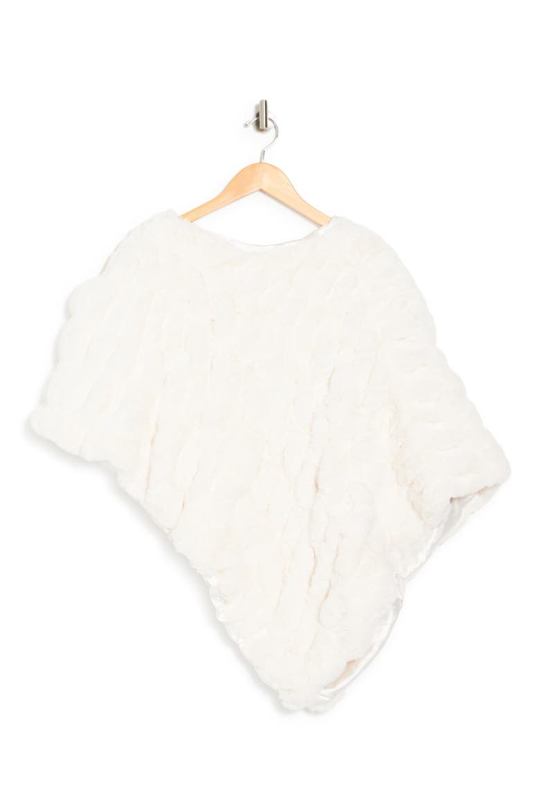 Faux Fur Poncho, Alternate, color, IVORY
