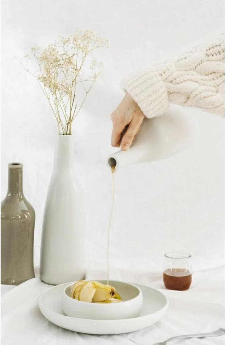 Gharyan Stoneware Olive Oil Bottle Canard, Alternate, color, White