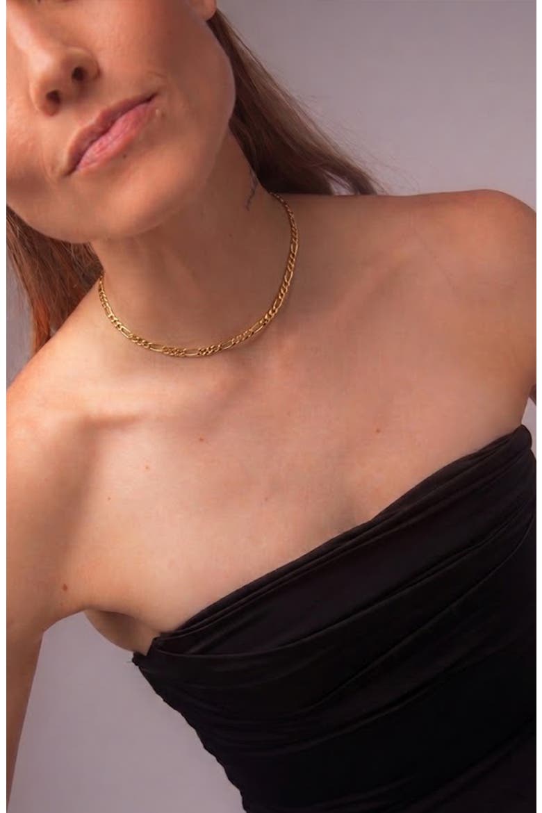 Figaro Choker Necklace In Gold, Alternate, color, Gold